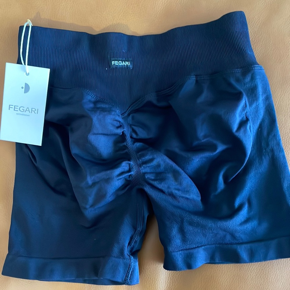 Fegari black scrunch shorts